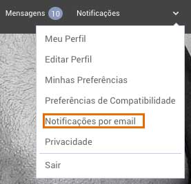 faq notificacoes email